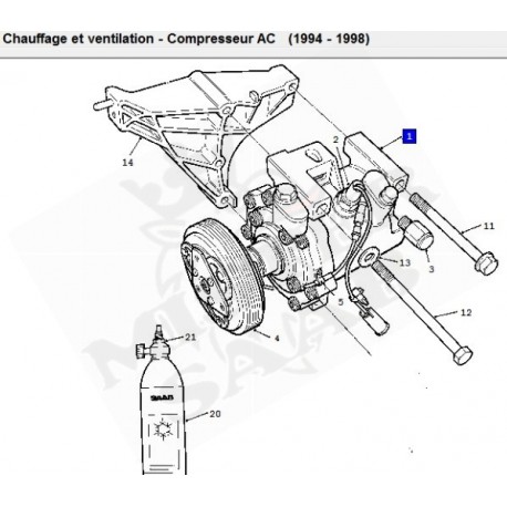 Compresseur climatisation 900NG de 1994 à 1998