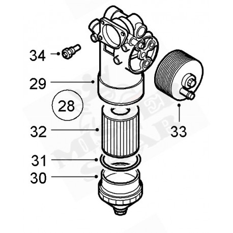 cloche ou couvercle filtre à huile saab 9.5 v6 3.0L TID