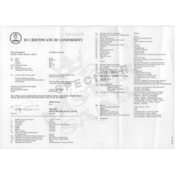 certicat de conformité européen SAAB - COC saab - Certificate of European Conformity SAAB