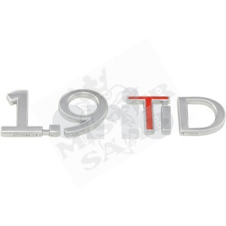 Inscription arrière "1.9TID" T rouge Saab 9.3v2